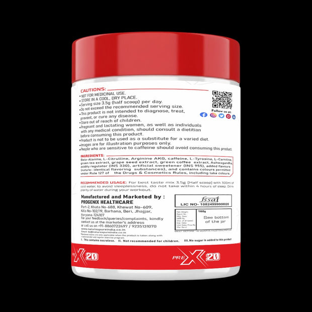 Nature's Pure PreX 20 Pre Workout