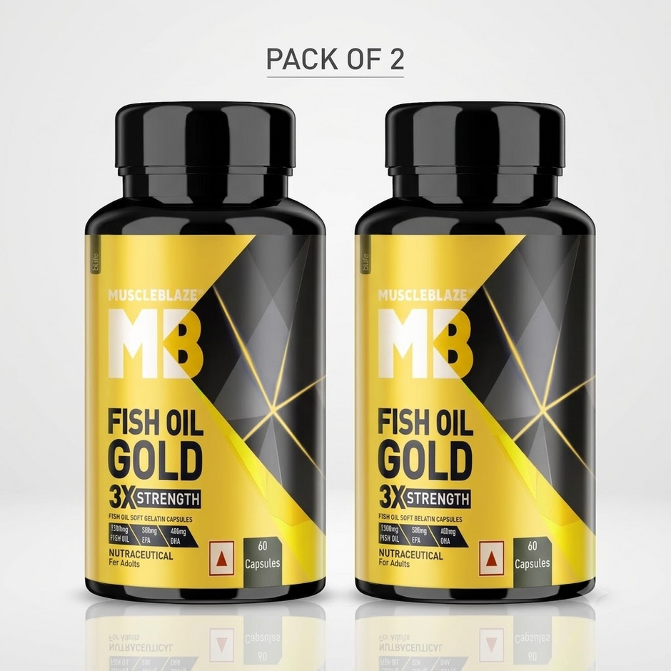 MuscleBlaze Fish Oil Gold 120 Capsules (Pack of 2)