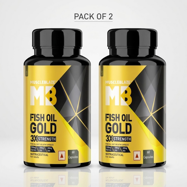 MuscleBlaze Fish Oil Gold 120 Capsules (Pack of 2)