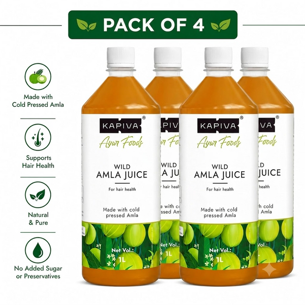 Kapiva Wild Amla Juice 1L | Pack of 4