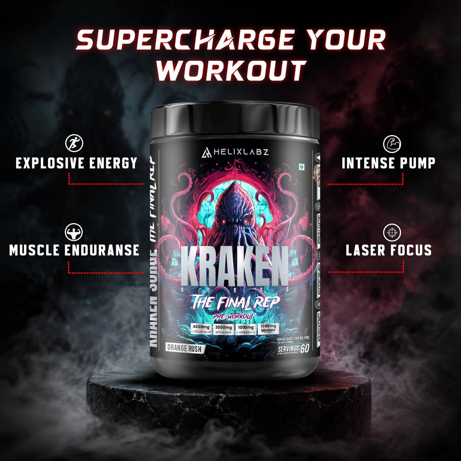 HelixLabz Kraken Pre-Workout | Orange Flavour | 60 Servings
