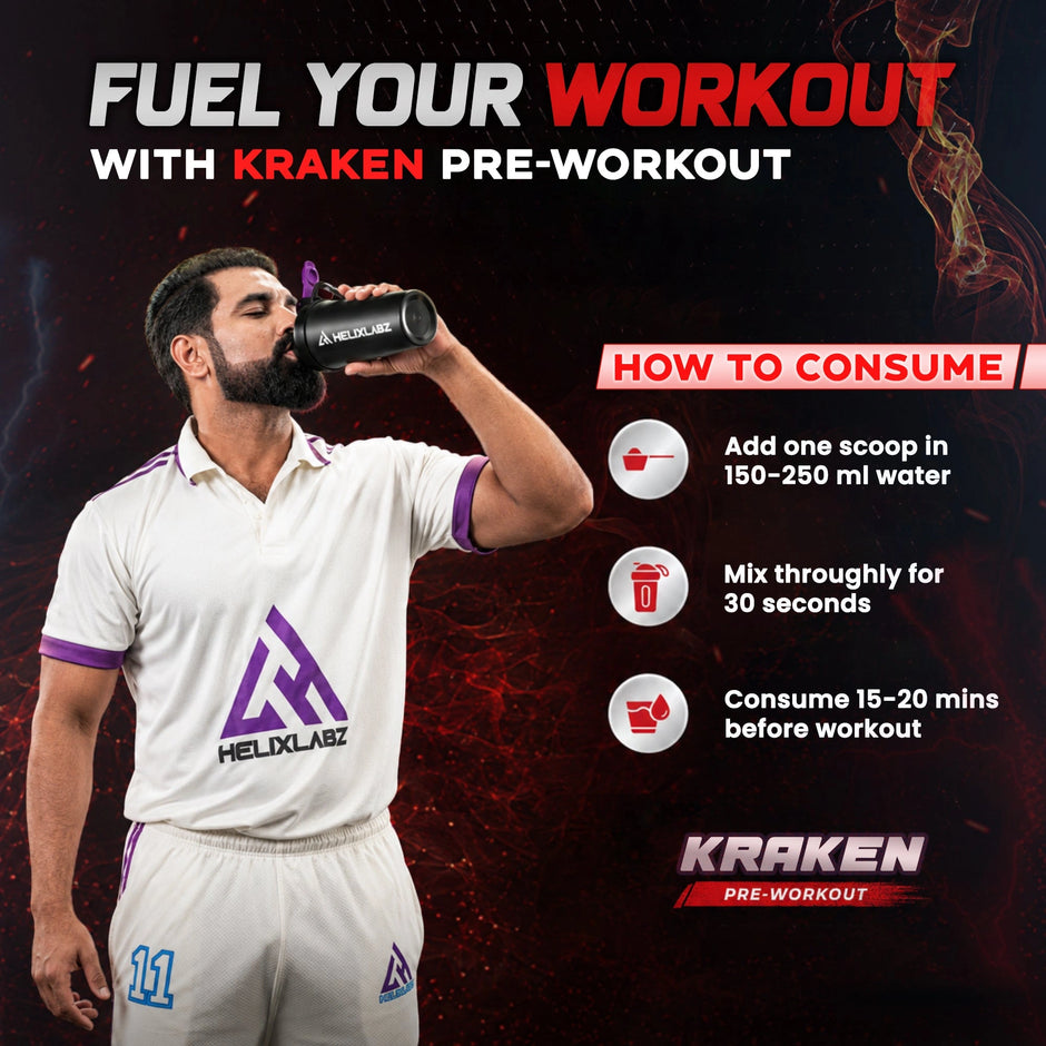 HelixLabz Kraken Pre-Workout | Orange Flavour | 60 Servings
