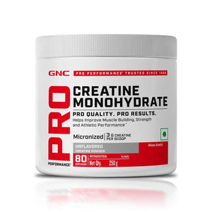 GNC Pro Performance Creatine Monohydrate - 3000mg Creatine Per Scoop | Micronized for Faster Absorption | Boosts Energy, Muscle Volume & Performance | Gluten-Free | Blueberry | 250gm