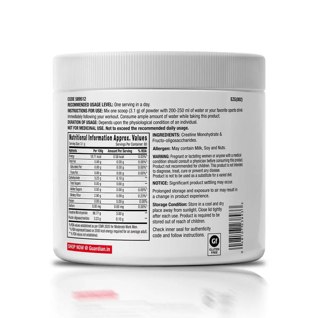 GNC Pro Performance Creatine Monohydrate - 3000mg Creatine Per Scoop | Micronized for Faster Absorption | Boosts Energy, Muscle Volume & Performance | Gluten-Free | Blueberry | 250gm