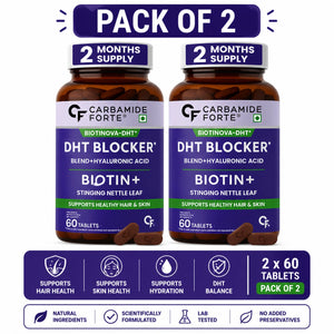 Carbamide Forte DHT Blocker Tablets with Biotin | Pack of 2