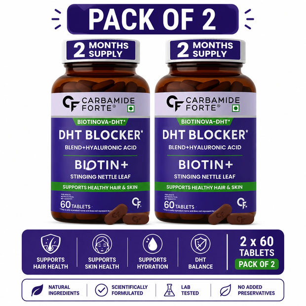 Carbamide Forte DHT Blocker Tablets with Biotin | Pack of 2