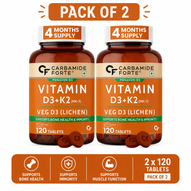 Carbamide Forte Vitamin D3 + K2 | Pack of 2