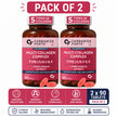 Carbamide Forte Multi Collagen Tablets with Hydrolyzed Peptides Type I, II, III, V & X | Pack of 2