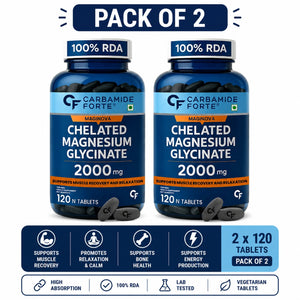 Carbamide Forte Chelated Magnesium Glycinate 2000mg | Pack of 2