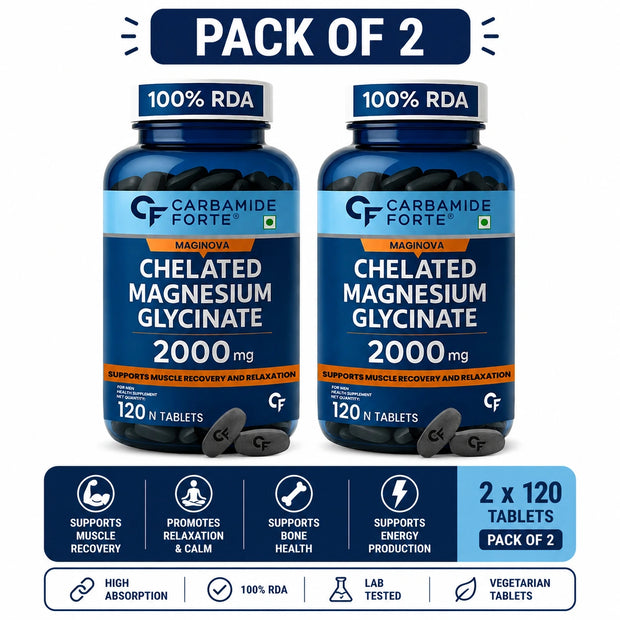 Carbamide Forte Chelated Magnesium Glycinate 2000mg | Pack of 2