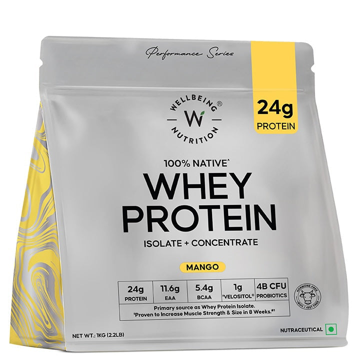 Wellbeing Nutrition Whey Protein Isolate + Concentrate 24g | 1kg