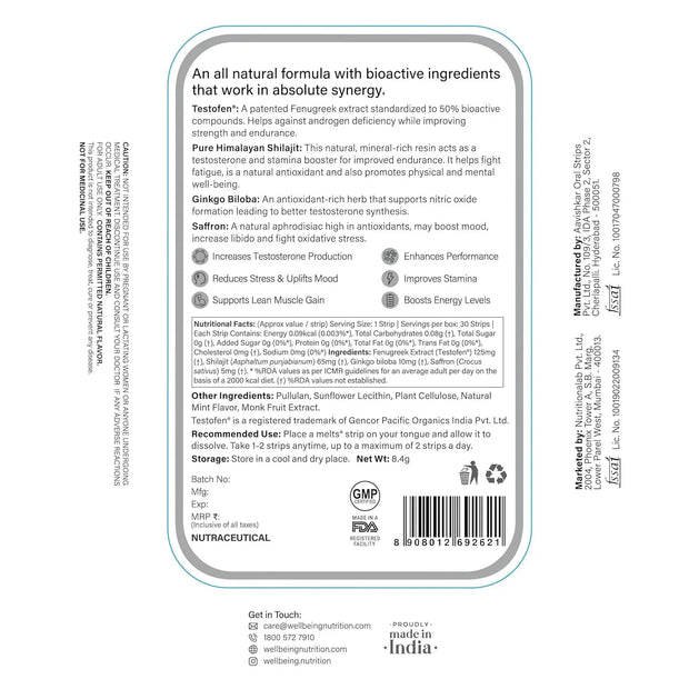 Wellbeing Nutrition Melts Testo | Pack of 2