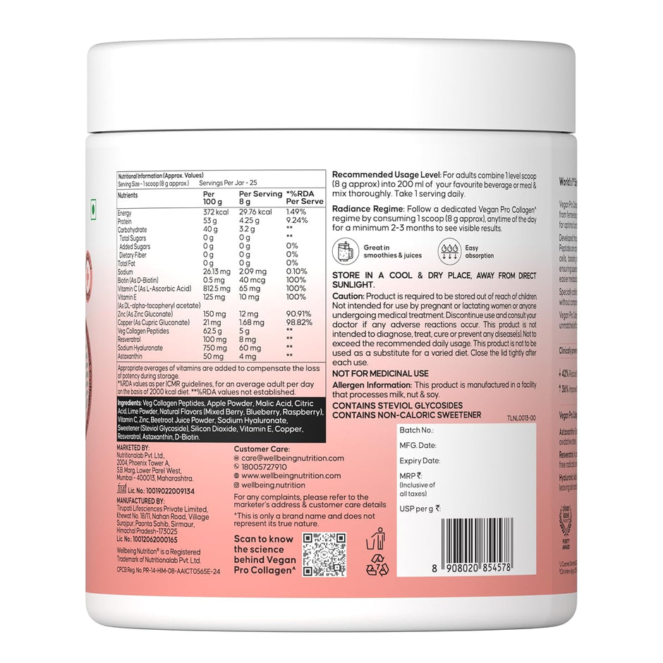 Wellbeing Nutrition Vegan Pro Collagen | 250g