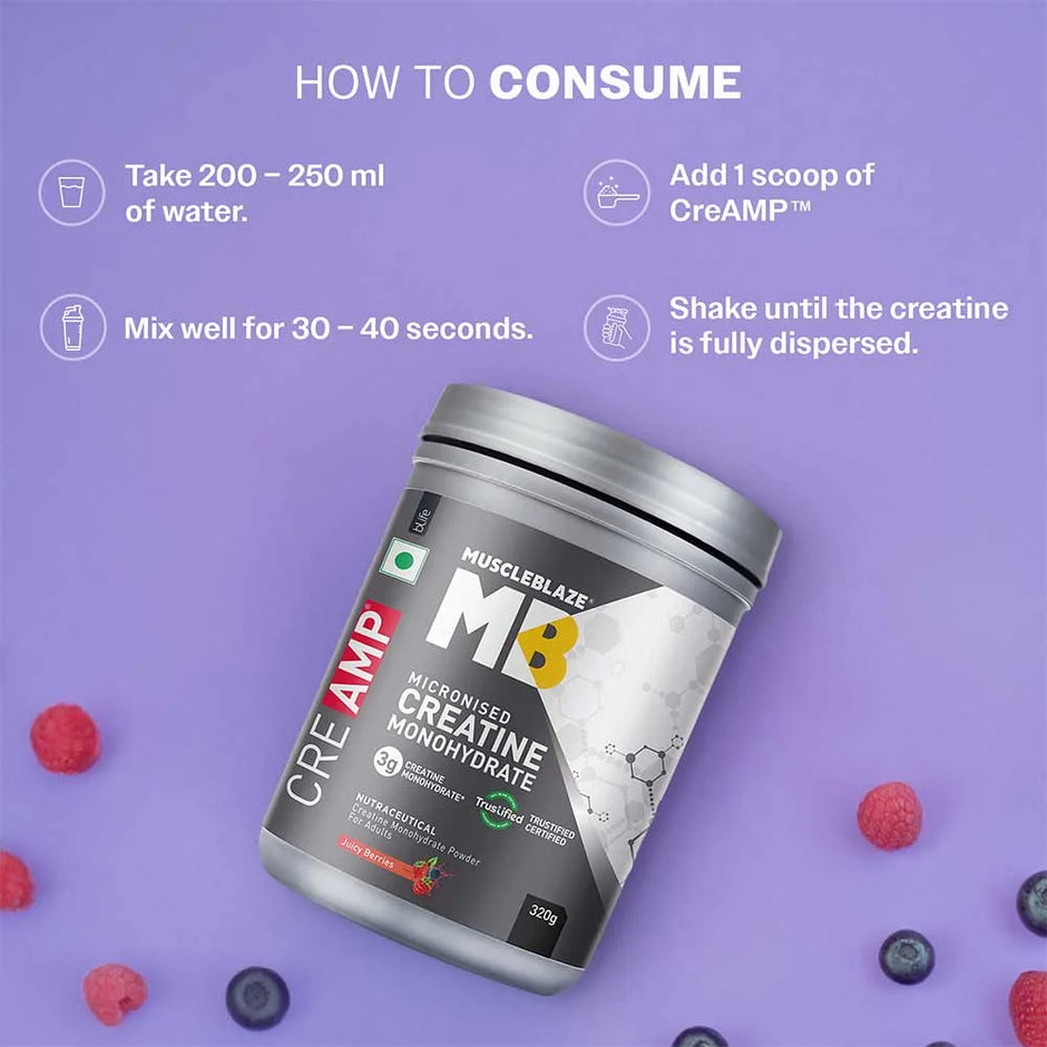 MuscleBlaze Creatine Monohydrate CreAMP | 320gm