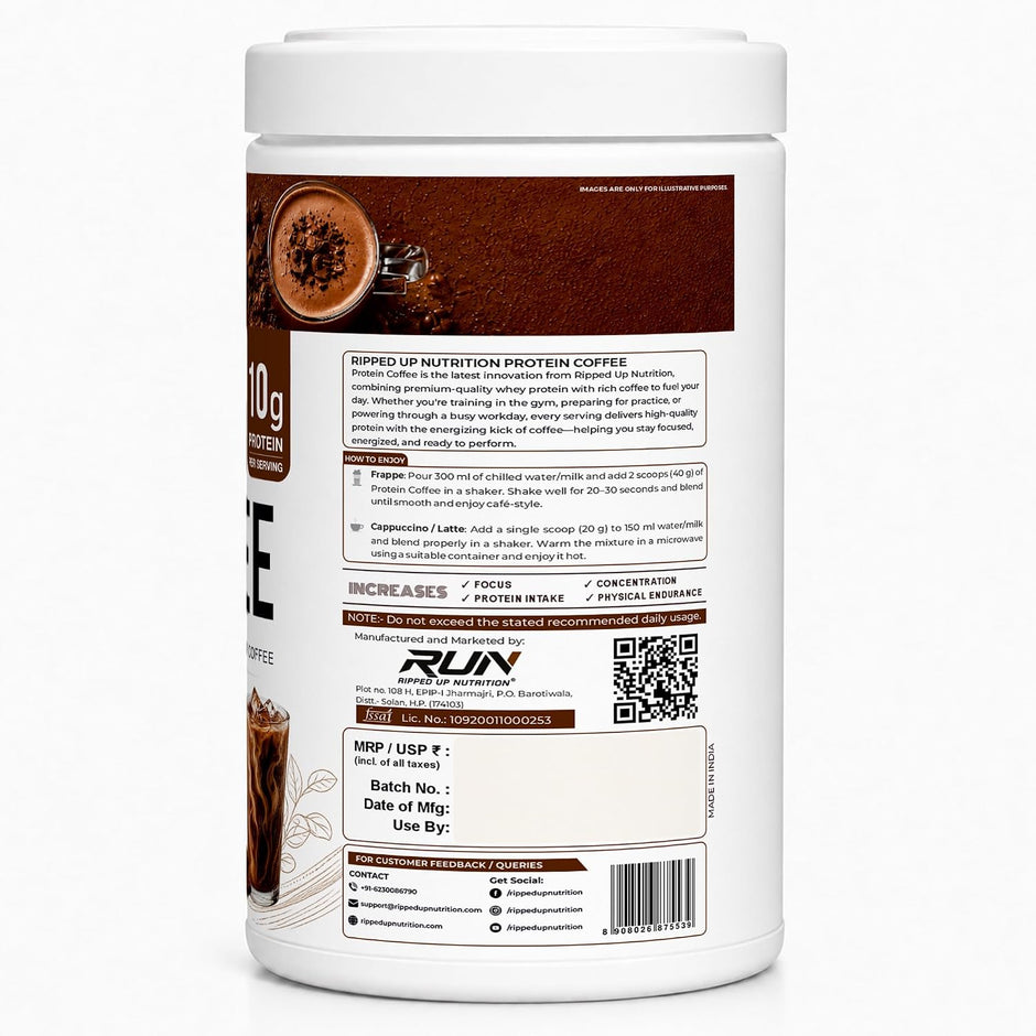 Ripped Up Nutrition Protein Coffee Powder | 10g Protein per Scoop