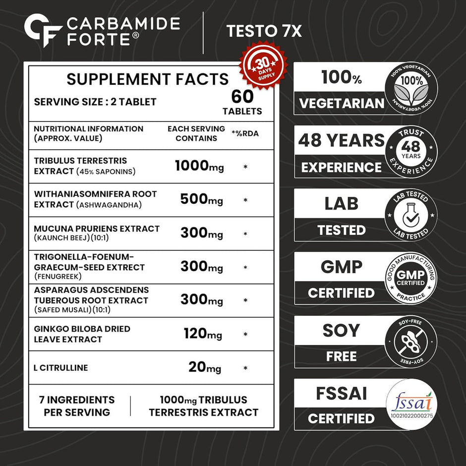 Carbamide Forte Testo-7X | 120 Softgels
